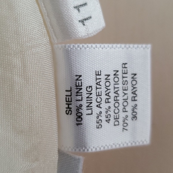 Ann Taylor - cream linen skirt with flower embroidery. Size: 4. - Picture 4 of 5